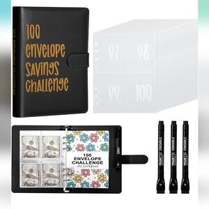 100 Envelopes Challenge Binder, Savings Challenge Binder w/envelopes